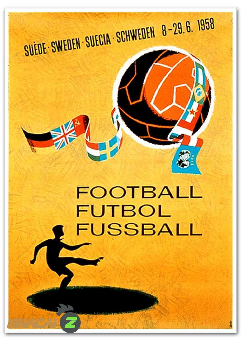 Poster World Cup tổ chức tại Thuỵ Điển vào năm 1958