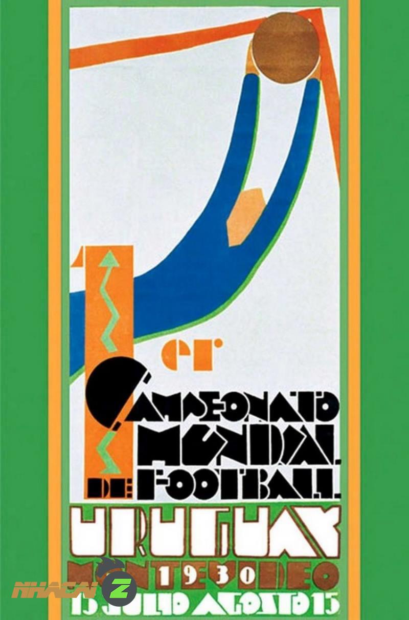 World Cup Logo đầu tiên vào năm 1930 của nước chủ nhà Uruguay, viết lên trang sử cho giải đấu lớn nhất hành tinh